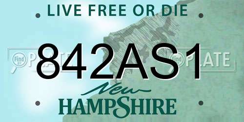 842AS1 New Hampshire License Plate