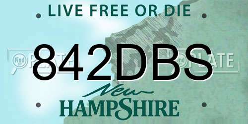 842DBS New Hampshire License Plate