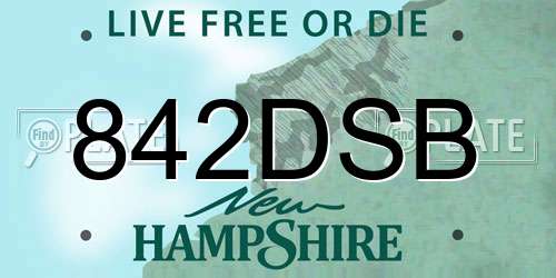 842DSB New Hampshire License Plate