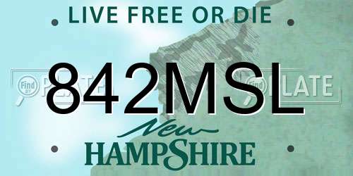 842MSL New Hampshire License Plate