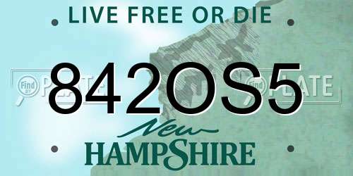 842OS5 New Hampshire License Plate