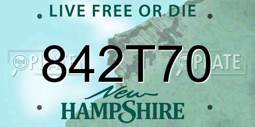 842T70 New Hampshire License Plate