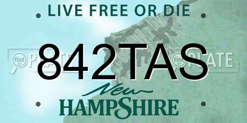 842TAS New Hampshire License Plate