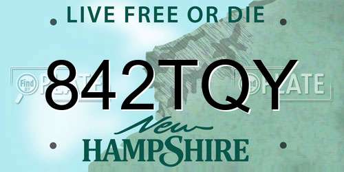 842TQY New Hampshire License Plate