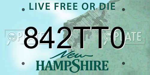 842TT0 New Hampshire License Plate