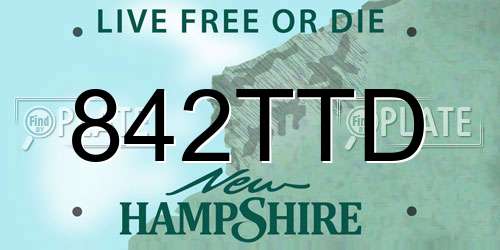 842TTD New Hampshire License Plate