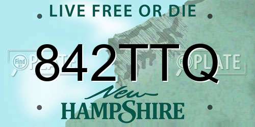 842TTQ New Hampshire License Plate