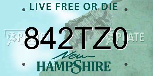 842TZ0 New Hampshire License Plate