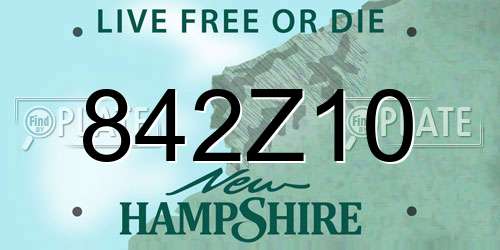 842Z10 New Hampshire License Plate