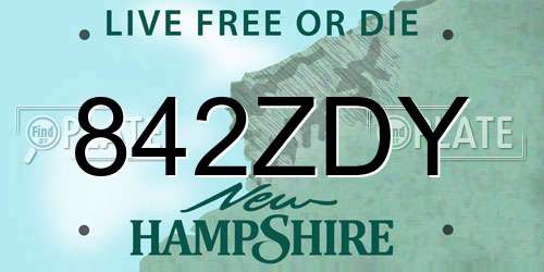 842ZDY New Hampshire License Plate