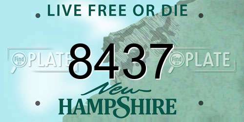 8437 New Hampshire License Plate