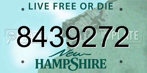 8439272 New Hampshire License Plate