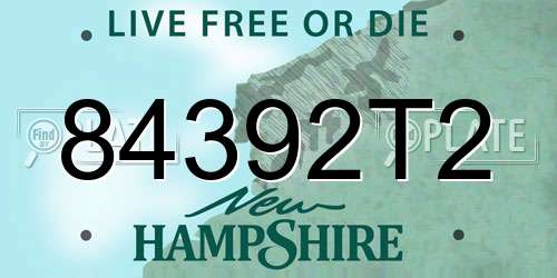 84392T2 New Hampshire License Plate