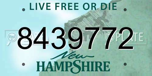 8439772 New Hampshire License Plate