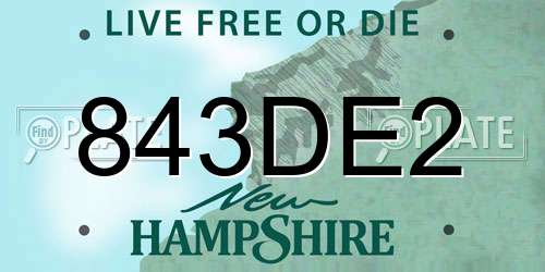 843DE2 New Hampshire License Plate