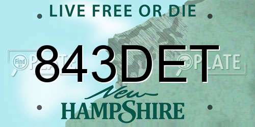 843DET New Hampshire License Plate