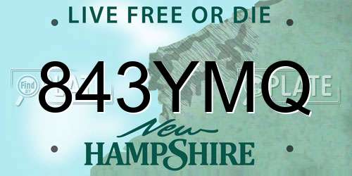 843YMQ New Hampshire License Plate