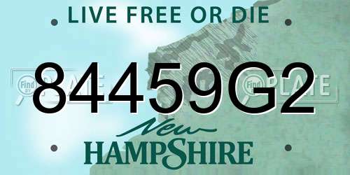 84459G2 New Hampshire License Plate