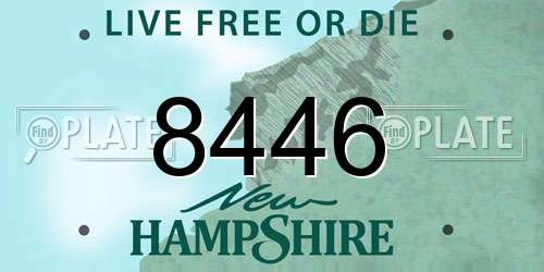 8446 New Hampshire License Plate
