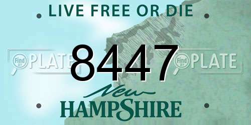 8447 New Hampshire License Plate