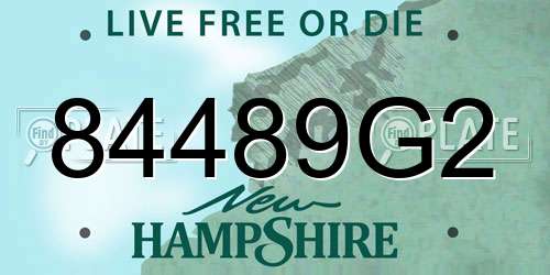 84489G2 New Hampshire License Plate