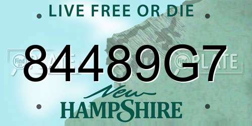 84489G7 New Hampshire License Plate