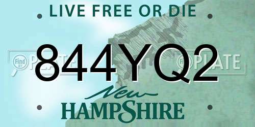 844YQ2 New Hampshire License Plate