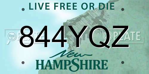844YQZ New Hampshire License Plate