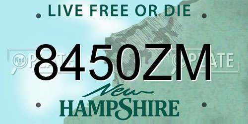 8450ZM New Hampshire License Plate