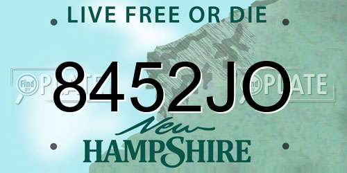 8452JO New Hampshire License Plate