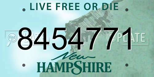 8454771 New Hampshire License Plate