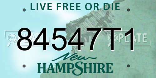 84547T1 New Hampshire License Plate