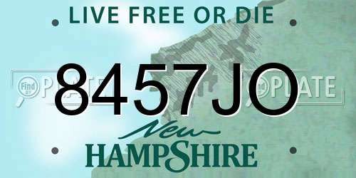 8457JO New Hampshire License Plate
