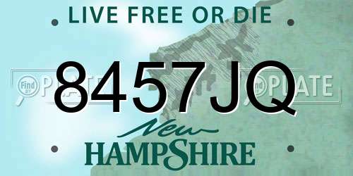 8457JQ New Hampshire License Plate