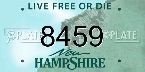 8459 New Hampshire License Plate