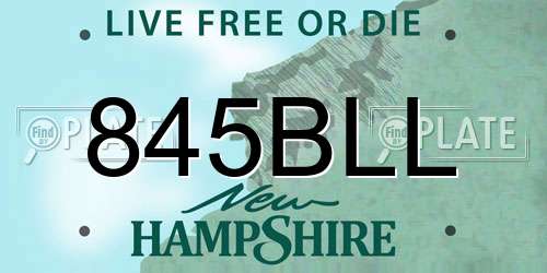 845BLL New Hampshire License Plate