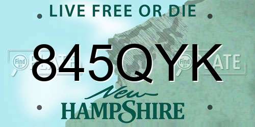 845QYK New Hampshire License Plate