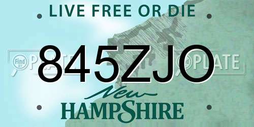 845ZJO New Hampshire License Plate