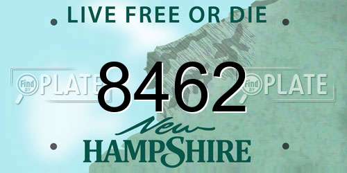 8462 New Hampshire License Plate
