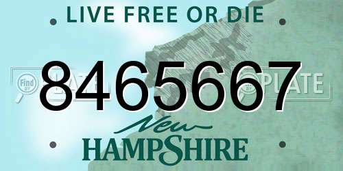 8465667 New Hampshire License Plate