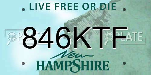 846KTF New Hampshire License Plate