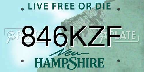 846KZF New Hampshire License Plate