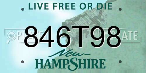 846T98 New Hampshire License Plate
