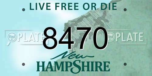 8470 New Hampshire License Plate