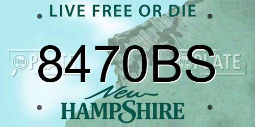 8470BS New Hampshire License Plate