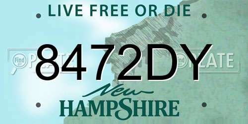 8472DY New Hampshire License Plate