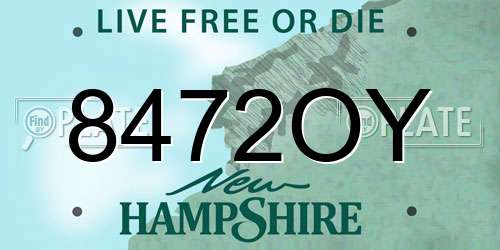 8472OY New Hampshire License Plate