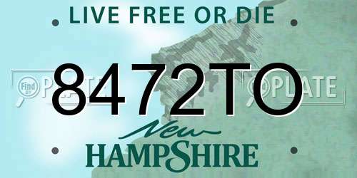 8472TO New Hampshire License Plate