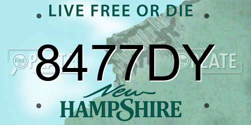 8477DY New Hampshire License Plate