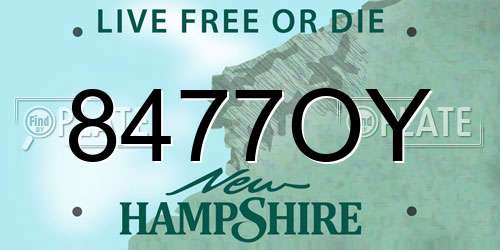 8477OY New Hampshire License Plate